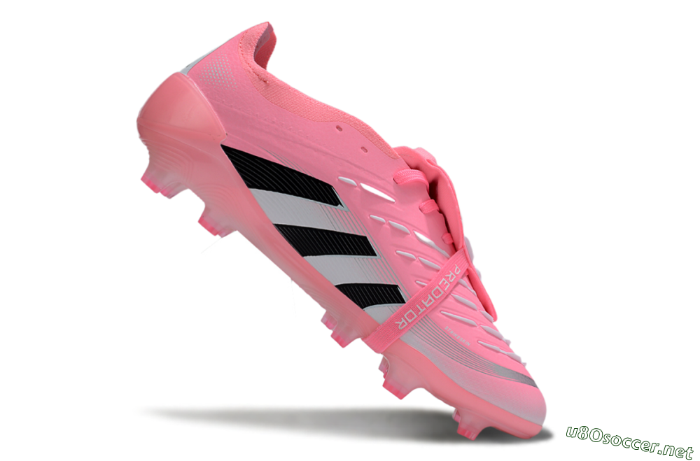 Unisex Adidas Predator 25 Elite Foldover Tongue FG Football Boots - Pink/Black/Silver 4