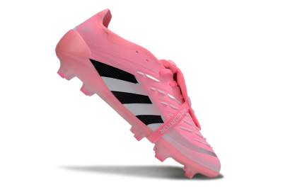 Unisex Adidas Predator 25 Elite Foldover Tongue FG Football Boots - Pink/Black/Silver