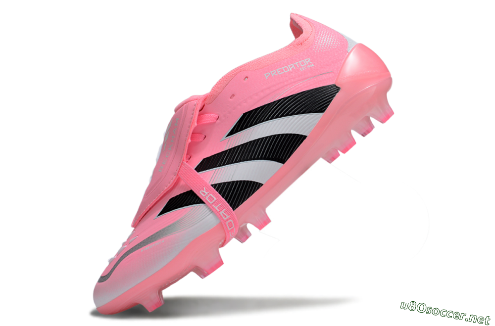 Unisex Adidas Predator 25 Elite Foldover Tongue FG Football Boots - Pink/Black/Silver 5