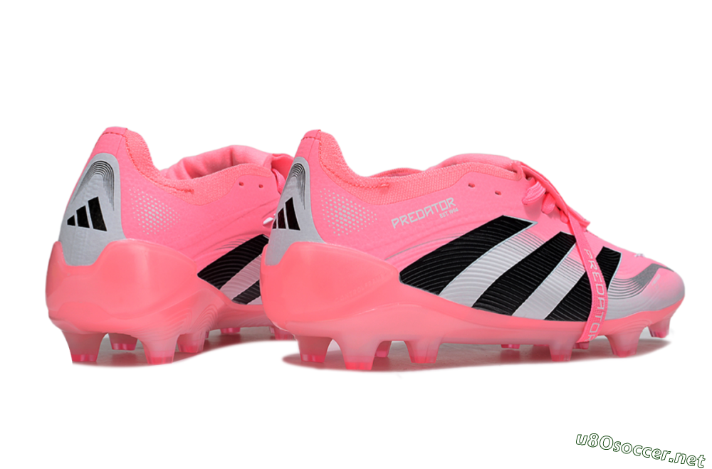 Unisex Adidas Predator 25 Elite Foldover Tongue FG Football Boots - Pink/Black/Silver 6