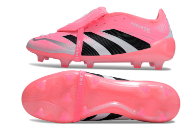 Unisex Adidas Predator 25 Elite Foldover Tongue FG Football Boots - Pink/Black/Silver