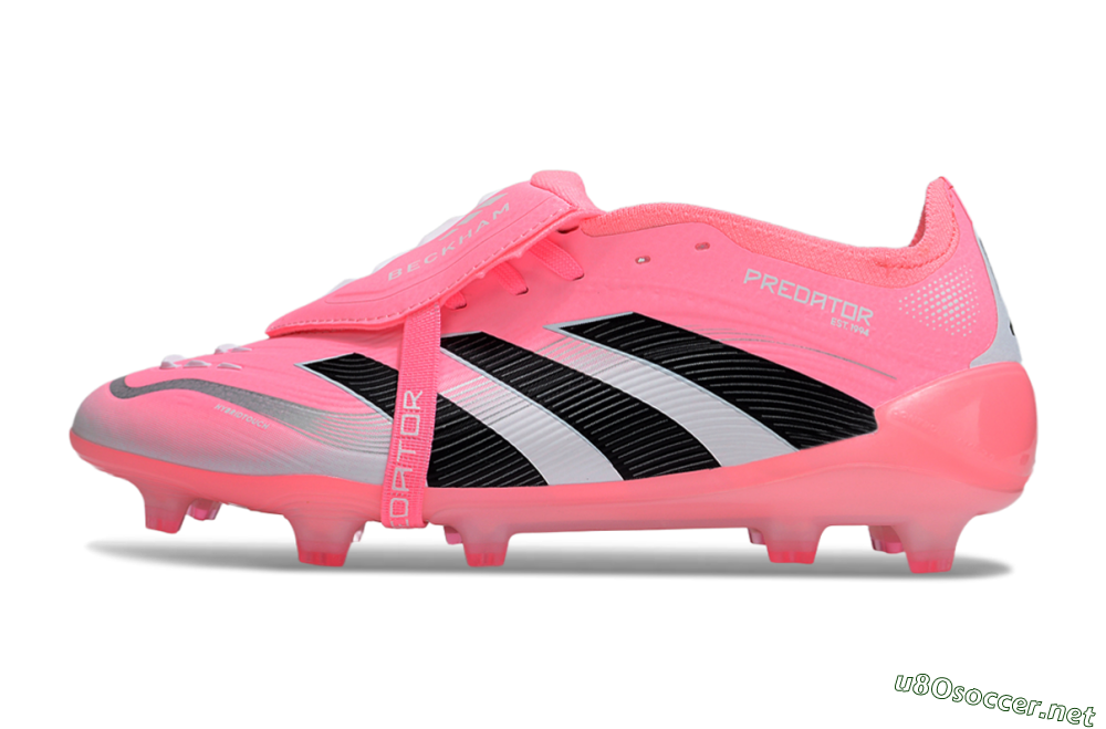 Unisex Adidas Predator 25 Elite Foldover Tongue FG Football Boots - Pink/Black/Silver 0