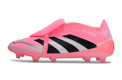 Unisex Adidas Predator 25 Elite Foldover Tongue FG Football Boots - Pink/Black/Silver