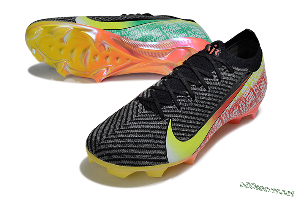 Unisex Nike Air Zoom Mercurial Vapor 16 Elite FG Football Boots - Black/Yellow/Red 3