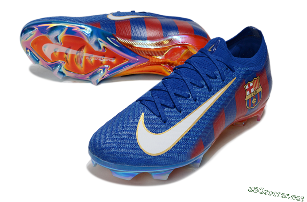 Unisex Nike Air Zoom Mercurial Vapor 16 Elite FG Football Boots - Blue/Red/Gold 3