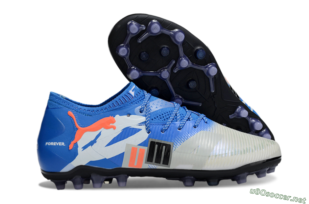 Men's Puma Future 8 Ultimate MG Football Boots - Blue/White/Orange 2