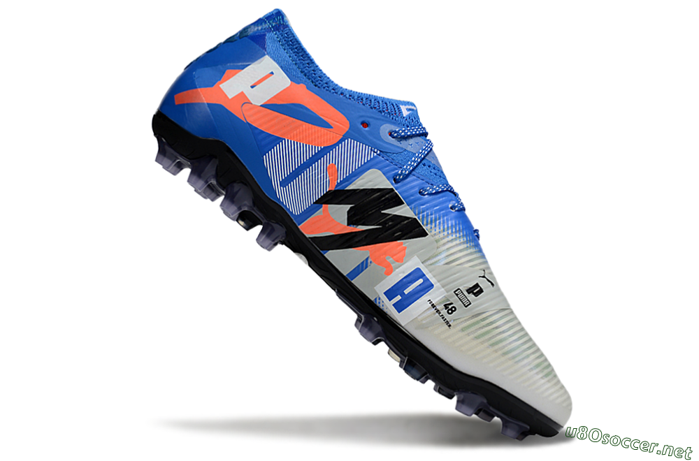 Men's Puma Future 8 Ultimate MG Football Boots - Blue/White/Orange 4