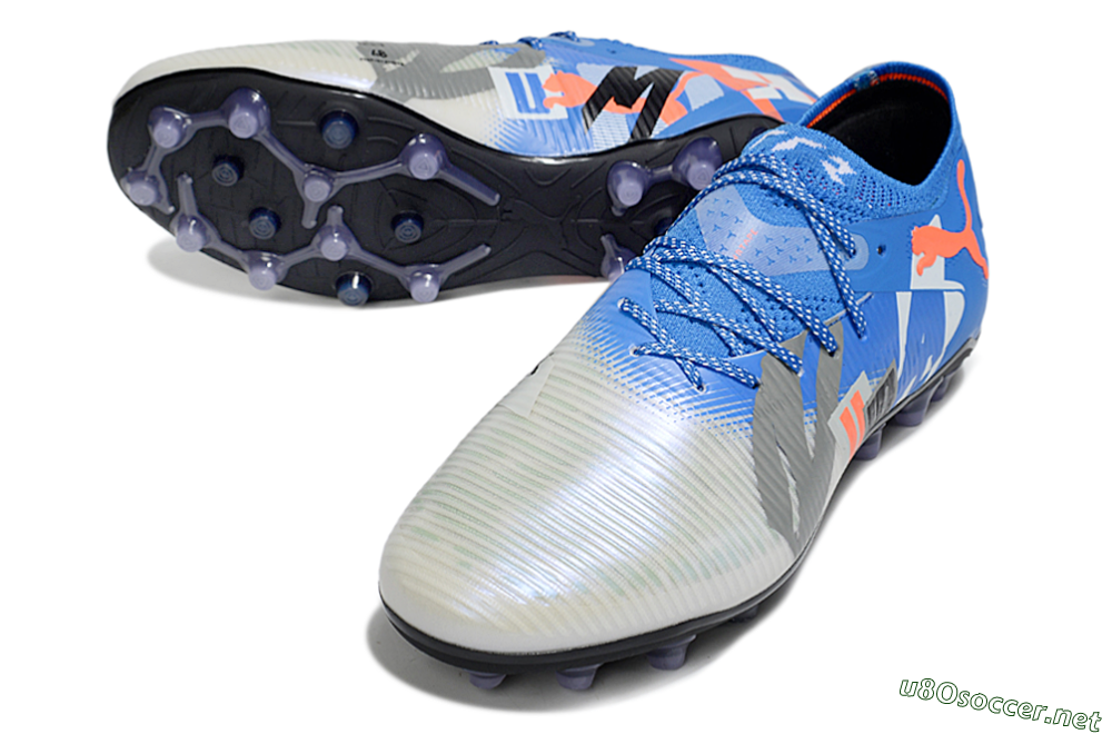 Men's Puma Future 8 Ultimate MG Football Boots - Blue/White/Orange 3