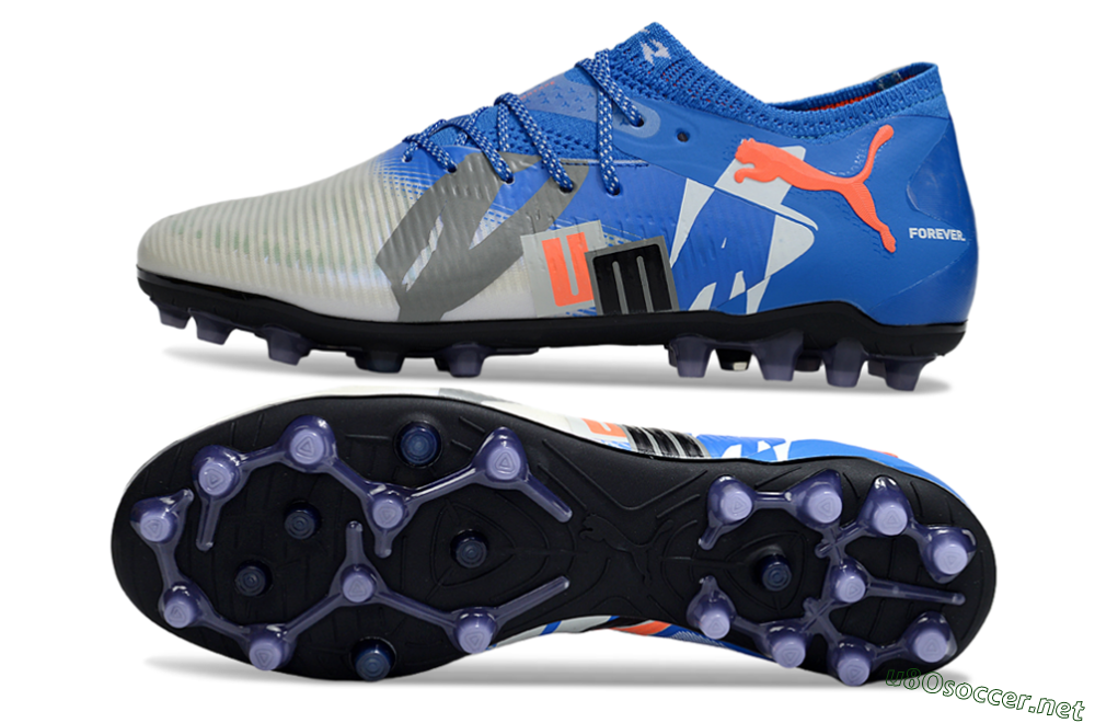 Men's Puma Future 8 Ultimate MG Football Boots - Blue/White/Orange 1