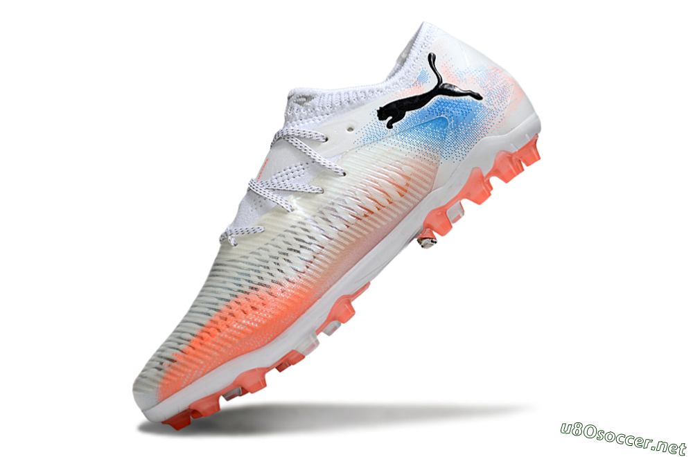 Men's Puma Future 8 Ultimate MG Football Boots - White/Red/Blue 5