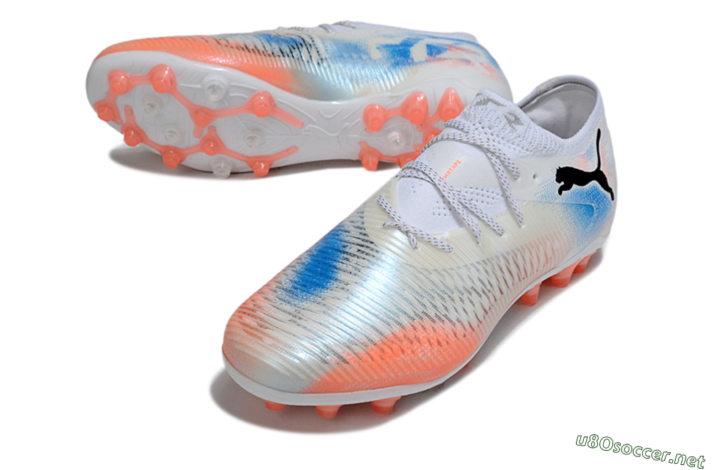 Men's Puma Future 8 Ultimate MG Football Boots - White/Red/Blue 3