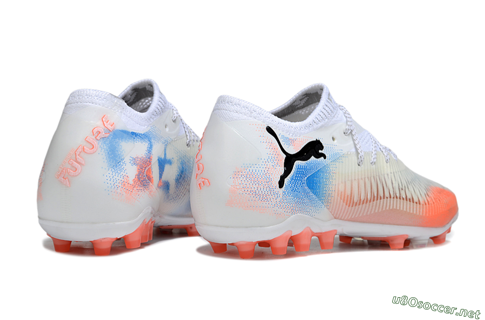 Men's Puma Future 8 Ultimate MG Football Boots - White/Red/Blue 6