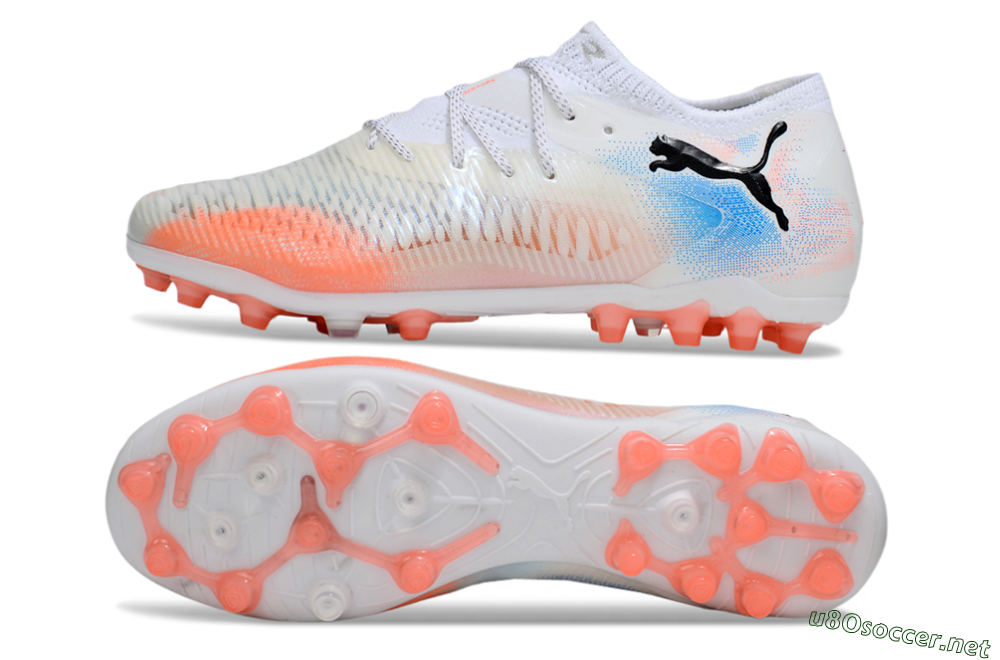 Men's Puma Future 8 Ultimate MG Football Boots - White/Red/Blue 1
