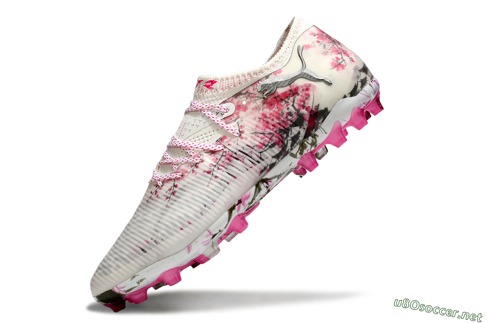 Men's Puma Future 8 Ultimate MG Football Boots - Beige/Black/Pink 5