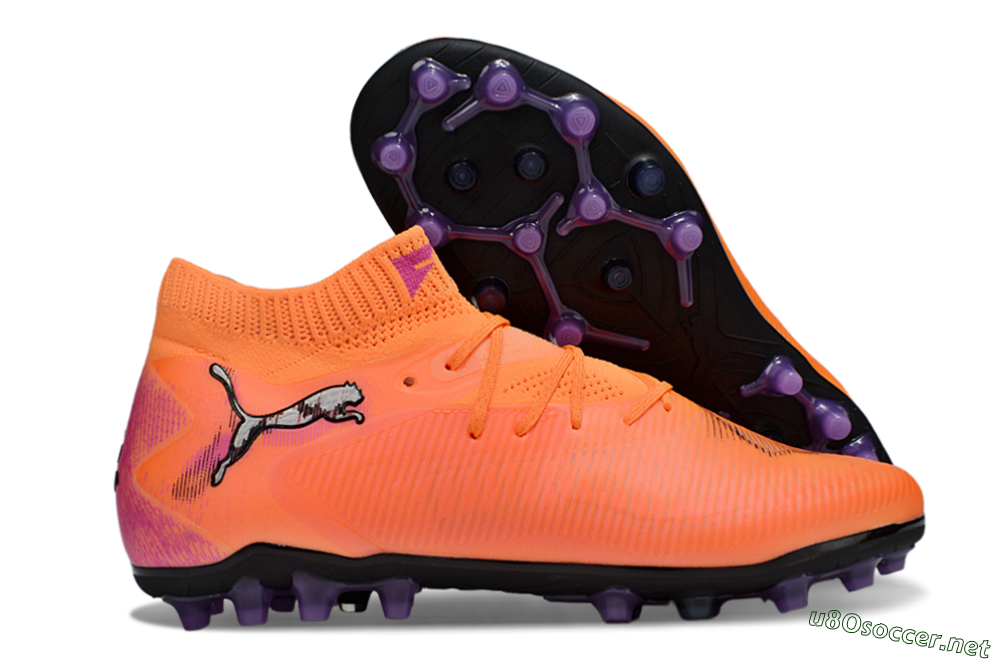 Men's Puma Future 8 Ultimate MG Football Boots - Red/Black/Pink 2