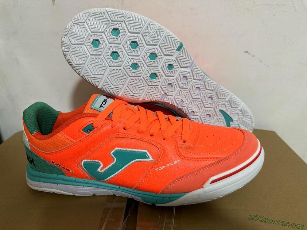 Men's Joma Top Flex IC Football Shoes - Red/Jade/White
