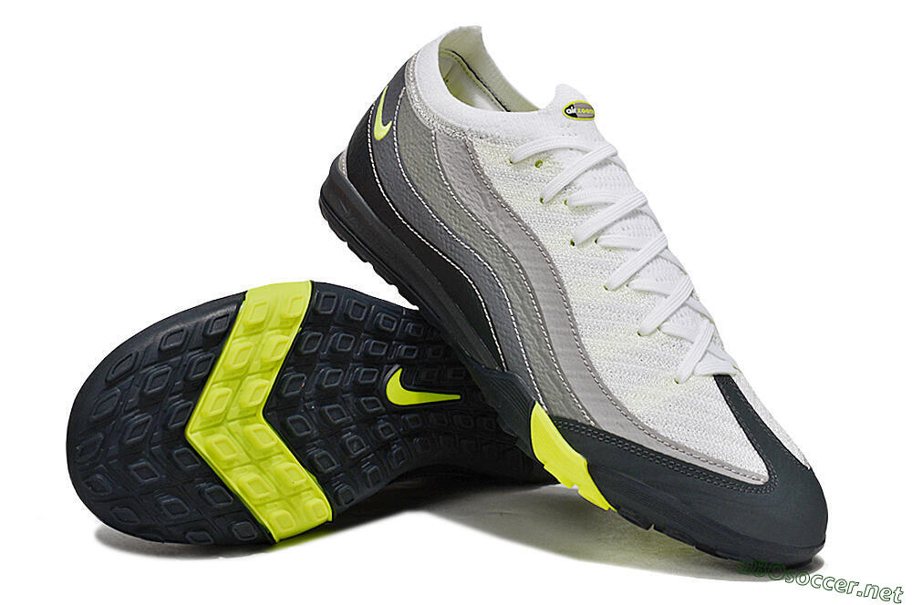 Unisex Nike Air Zoom Mercurial Vapor 16 Elite TF Football Shoes - White/Grey/Yellow 4