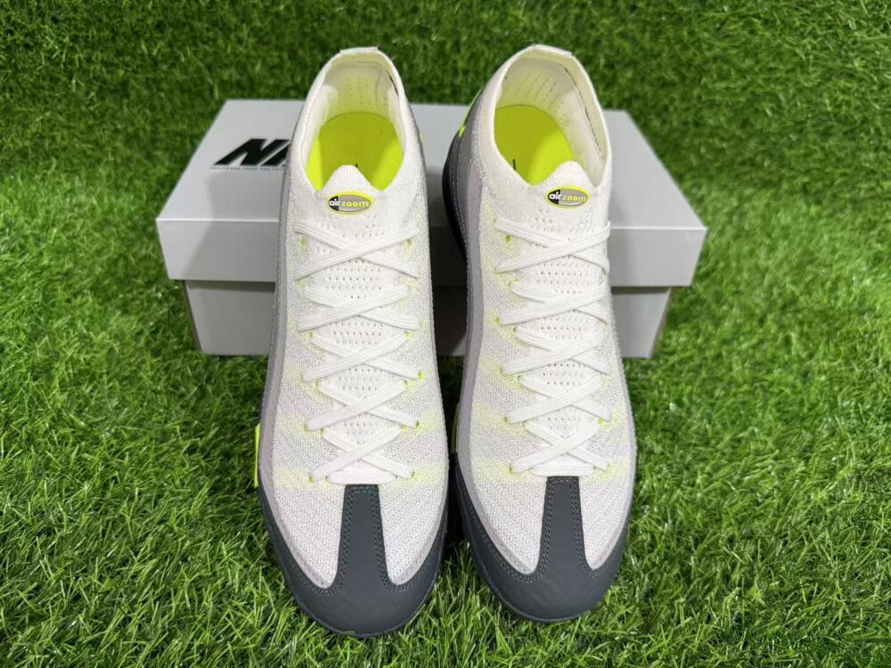 Unisex Nike Air Zoom Mercurial Vapor 16 Elite TF Football Shoes - White/Grey/Yellow