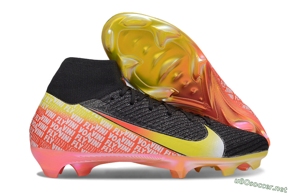Unisex Nike Air Zoom Mercurial Superfly 10 Elite FG Football Boots - Black/Yellow/Red 2