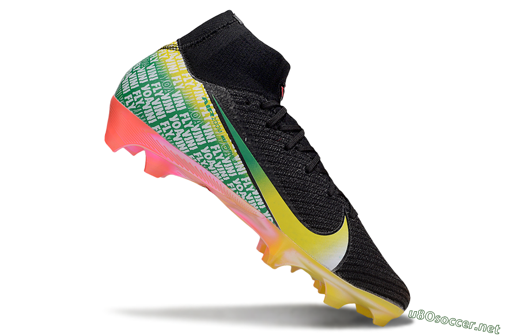 Unisex Nike Air Zoom Mercurial Superfly 10 Elite FG Football Boots - Black/Yellow/Red 4