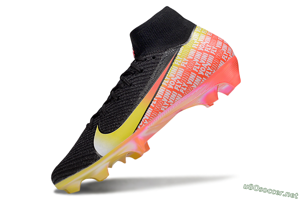 Unisex Nike Air Zoom Mercurial Superfly 10 Elite FG Football Boots - Black/Yellow/Red 5