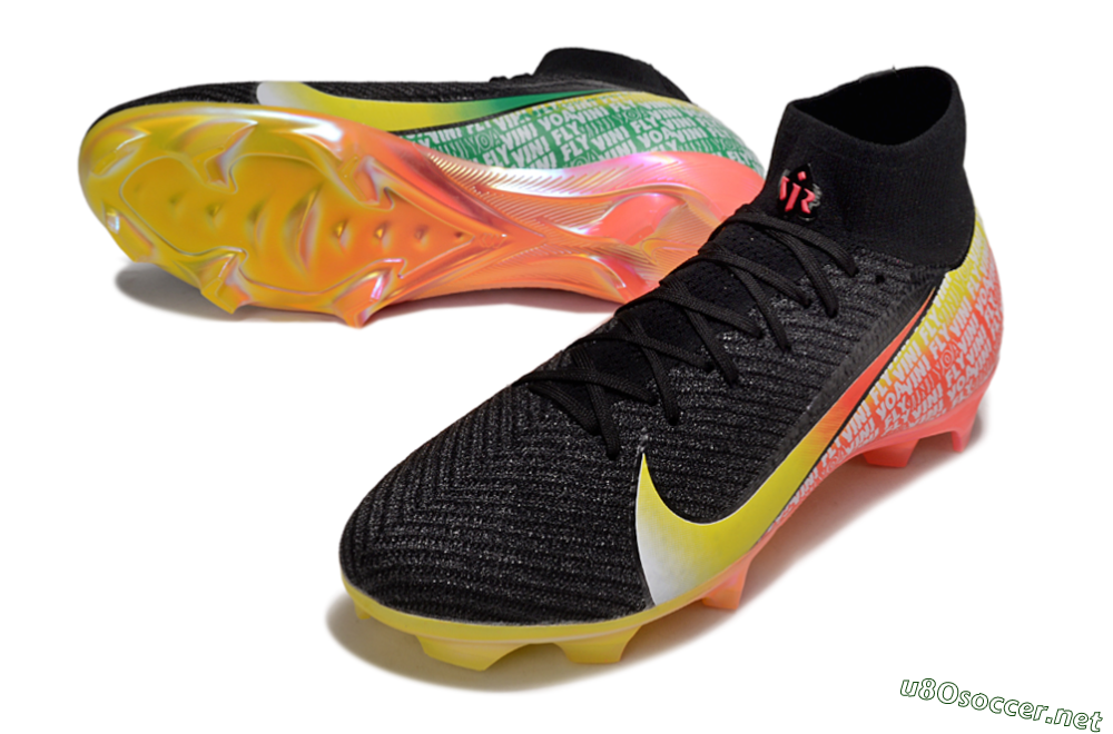 Unisex Nike Air Zoom Mercurial Superfly 10 Elite FG Football Boots - Black/Yellow/Red 3