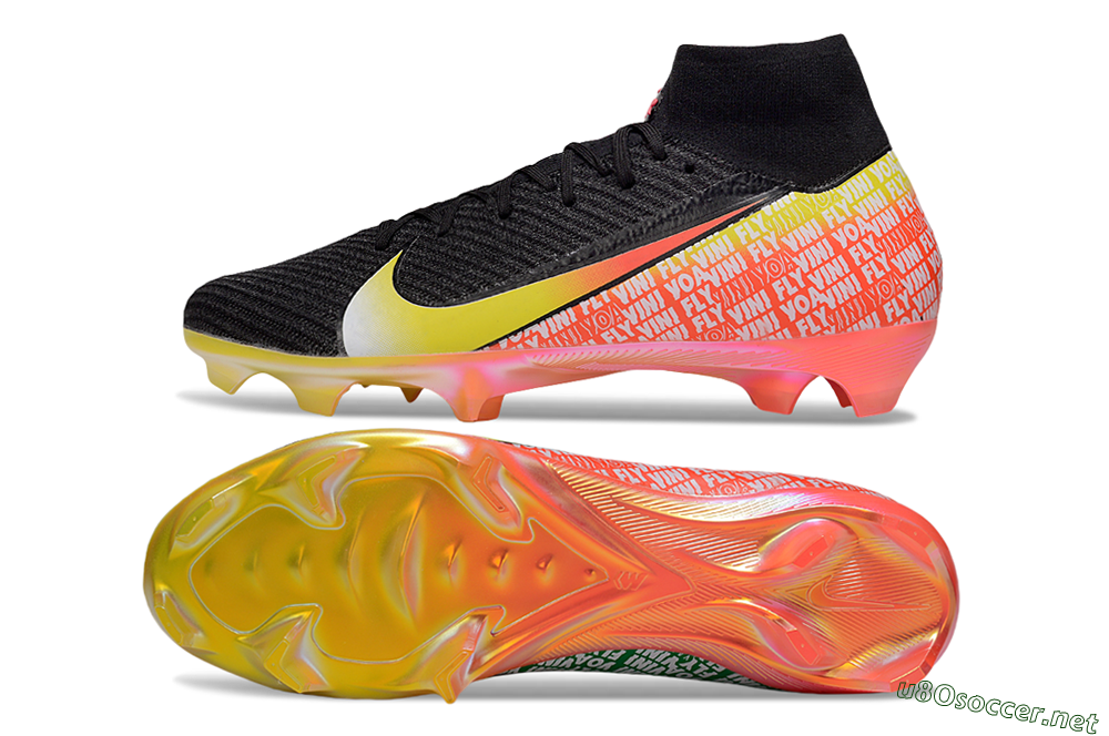 Unisex Nike Air Zoom Mercurial Superfly 10 Elite FG Football Boots - Black/Yellow/Red 1