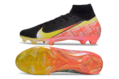 Unisex Nike Air Zoom Mercurial Superfly 10 Elite FG Football Boots - Black/Yellow/Red