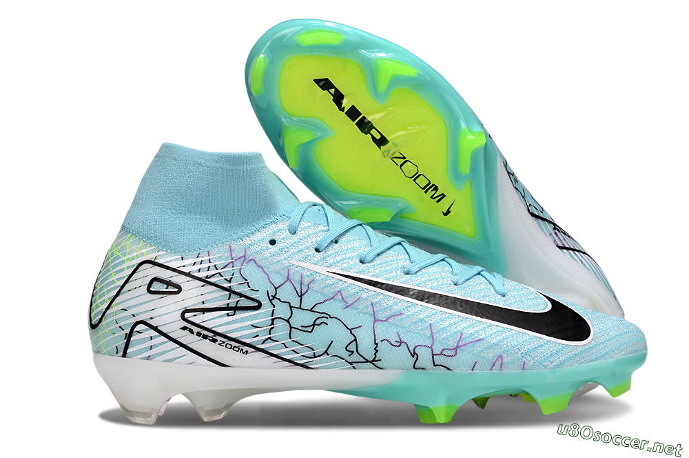 Unisex Nike Air Zoom Mercurial Superfly 10 Elite FG Football Boots - Jade/Black/White 2