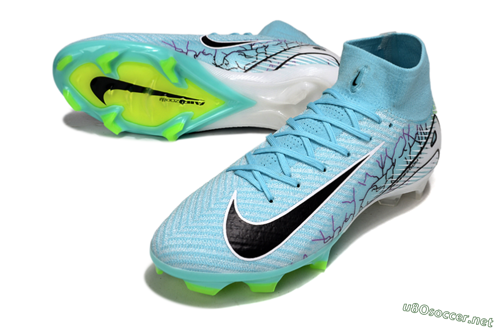 Unisex Nike Air Zoom Mercurial Superfly 10 Elite FG Football Boots - Jade/Black/White 3