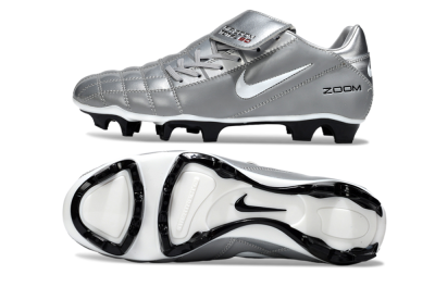Men's Nike Air Zoom Total 90 III FG Football Boots - Grey/Silver/White