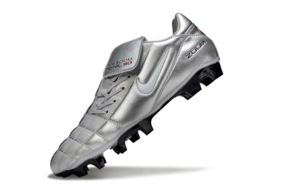 Men's Nike Air Zoom Total 90 III FG Football Boots - Grey/Silver/White