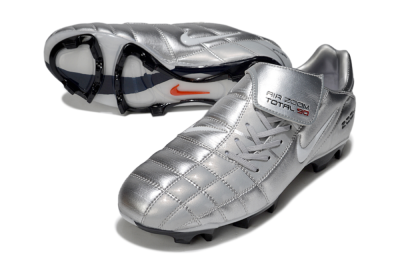 Men's Nike Air Zoom Total 90 III FG Football Boots - Grey/Silver/White