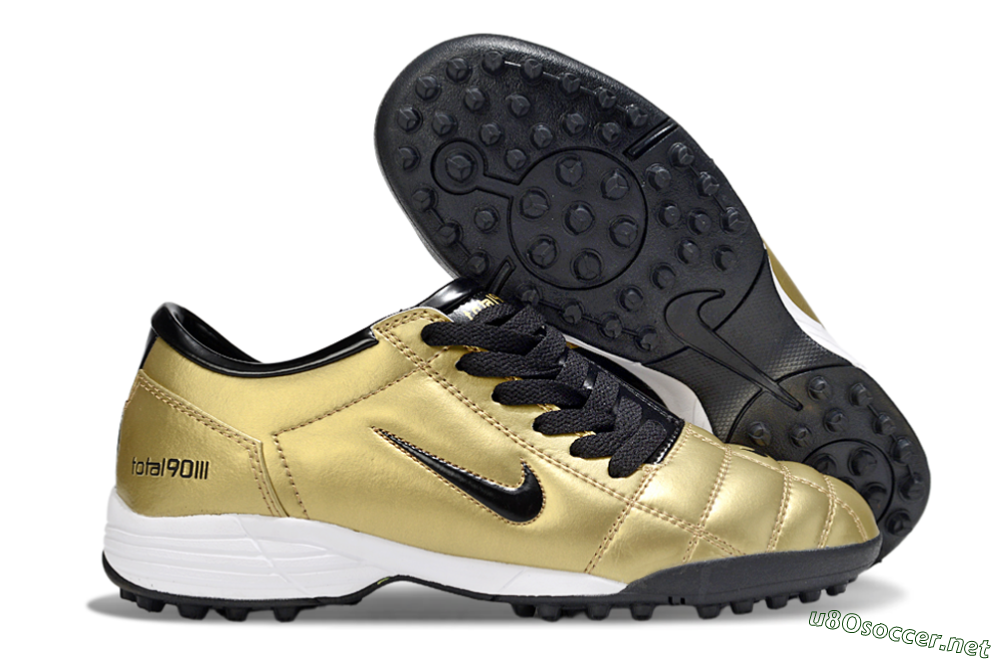 Unisex Nike Total 90 III TF Football Shoes - Gold/Black/White 2