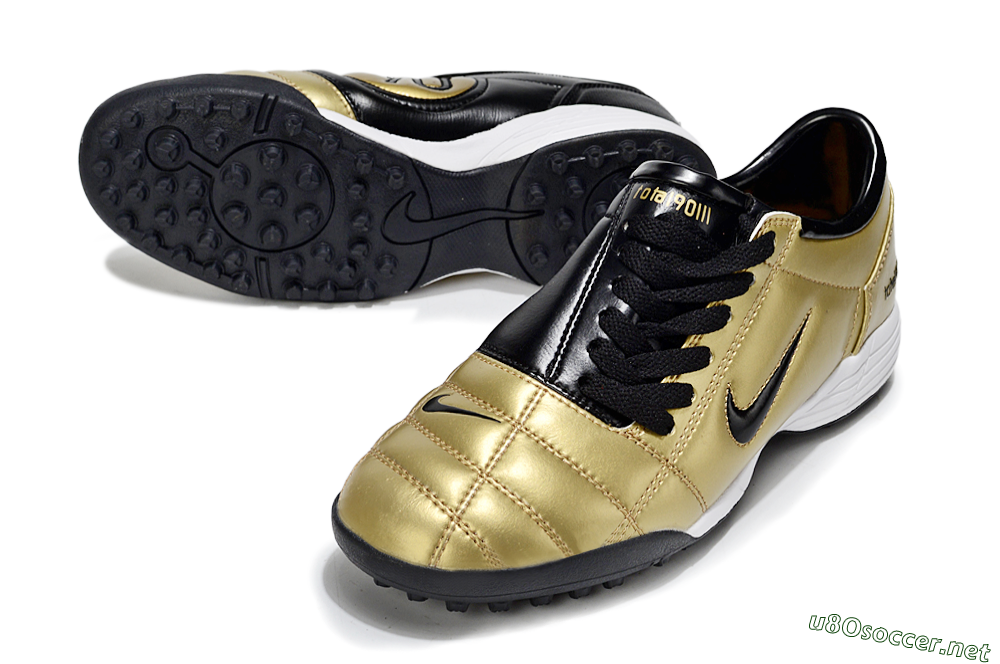 Unisex Nike Total 90 III TF Football Shoes - Gold/Black/White 3