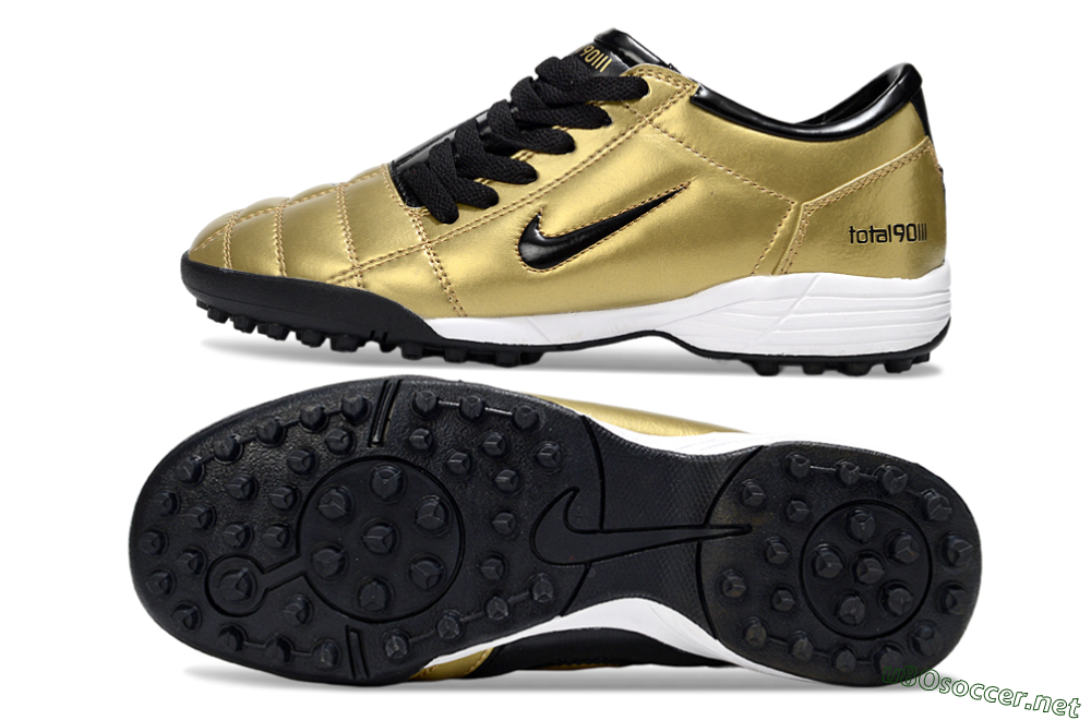 Unisex Nike Total 90 III TF Football Shoes - Gold/Black/White 1