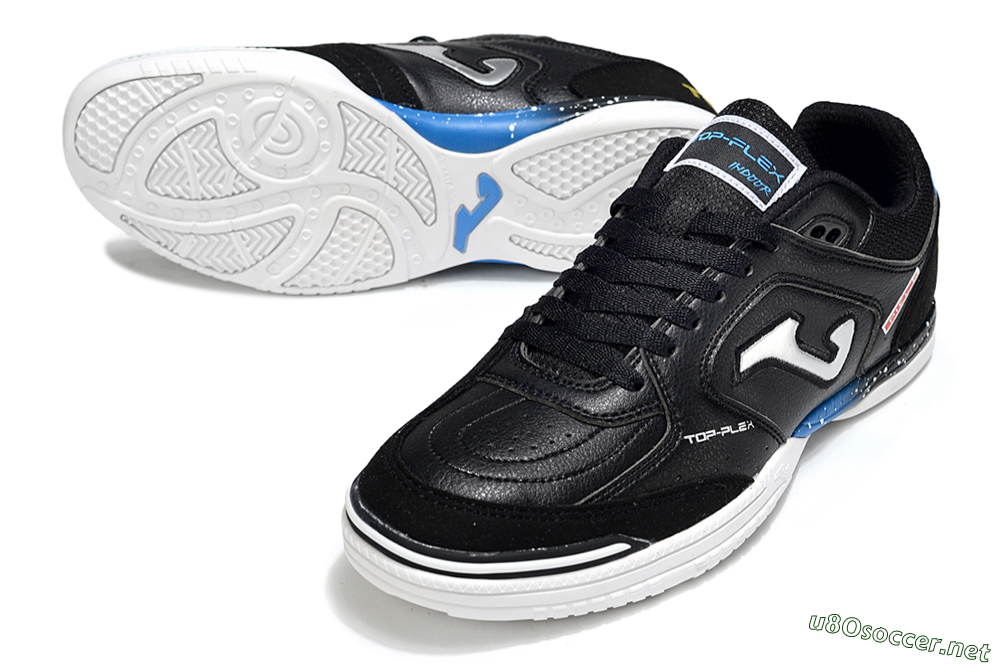 Men's Joma Top Flex IC Football Shoes - Black/Silver/Blue 3
