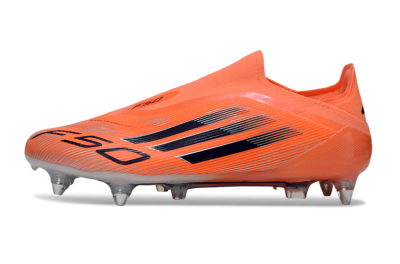 Men's Adidas F50 Elite Laceless SG Football Boots - Red/Black/Silver