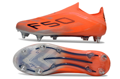 Men's Adidas F50 Elite Laceless SG Football Boots - Red/Black/Silver