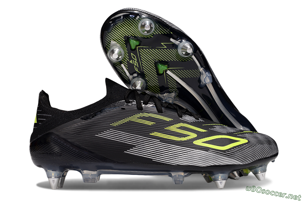 Men's Adidas F50 Elite SG Football Boots - Black/Yellow/Silver 2