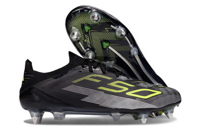 Men's Adidas F50 Elite SG Football Boots - Black/Yellow/Silver