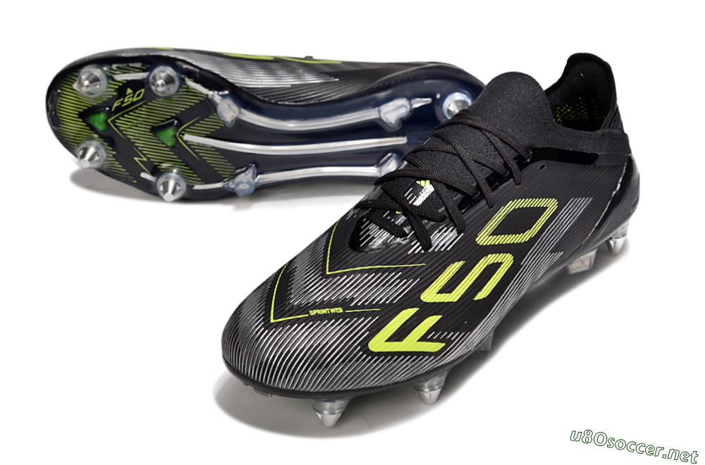 Men's Adidas F50 Elite SG Football Boots - Black/Yellow/Silver 3