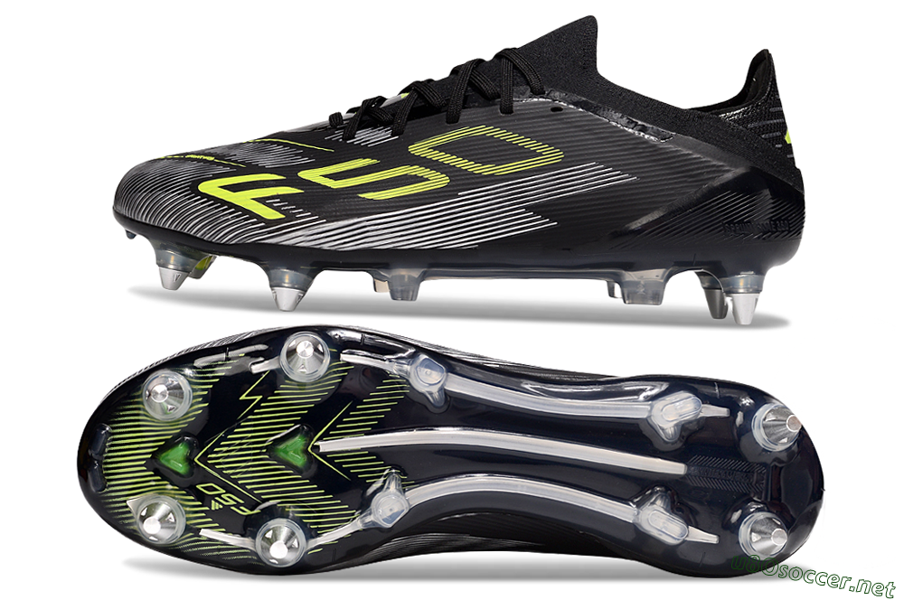 Men's Adidas F50 Elite SG Football Boots - Black/Yellow/Silver 1