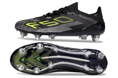 Men's Adidas F50 Elite SG Football Boots - Black/Yellow/Silver