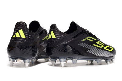 Men's Adidas F50 Elite SG Football Boots - Black/Yellow/Silver