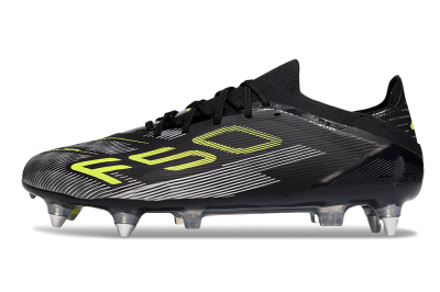 Men's Adidas F50 Elite SG Football Boots - Black/Yellow/Silver