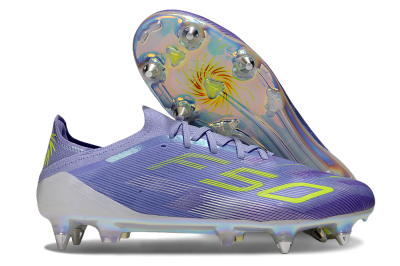 Men's Adidas F50 Elite SG Football Boots - Purple/Yellow/Silver