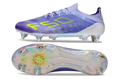 Men's Adidas F50 Elite SG Football Boots - Purple/Yellow/Silver