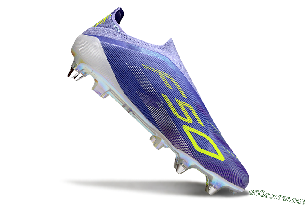 Men's Adidas F50 Elite Laceless SG Football Boots - Purple/Yellow/Silver 4