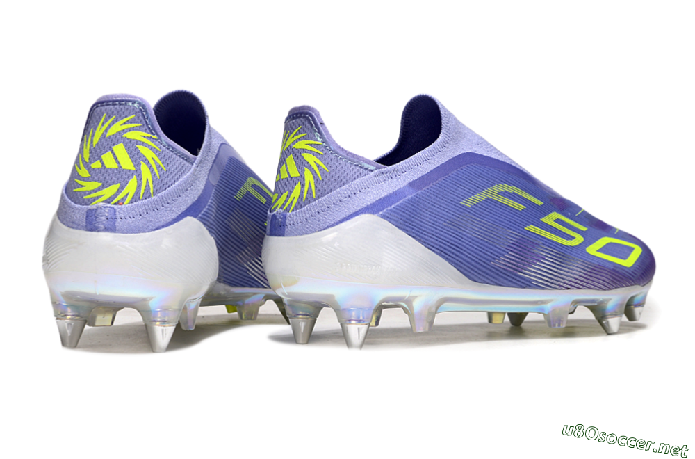 Men's Adidas F50 Elite Laceless SG Football Boots - Purple/Yellow/Silver 6
